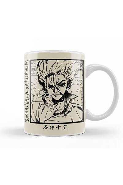 dekado كوب من البورسلين بتصميم وجه مضحك من Senku Ishigami