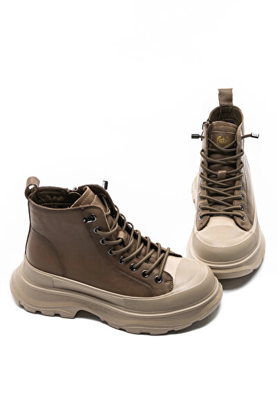 advancer Γυναικείες μπότες από γνήσιο δέρμα 66081 Χακί