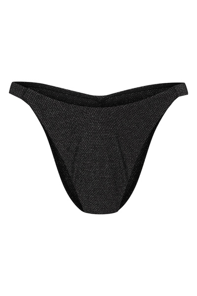 ESOTIQ Women's Bikini Bottom Briefs Metallic Thread Shimmering Panties Low V-Waist Beach Pool | Stardust