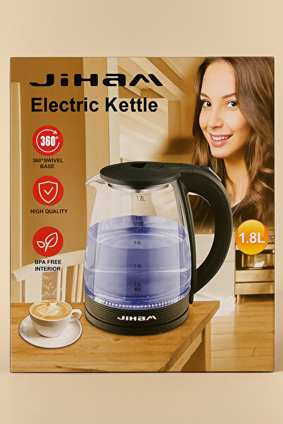 HAIZOL Electric Kettle 1.8L – BPA Free Glass Body | 360° Swivel Base | High Quality