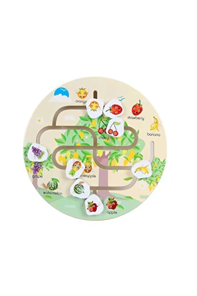 TEONA CONCEPT Labirint de fructe din lemn Montessori - Jucărie educativă pentru abilități motorii pentru bebeluși
