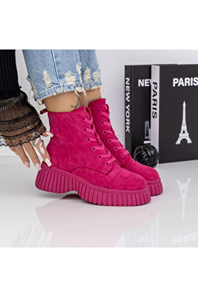 mei Women's Platform Boots 3AL87 Peach