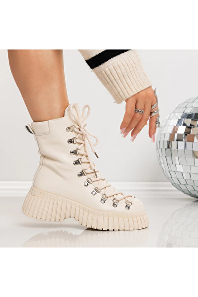 mei Γυναικείες Μπότες Πλατφόρμας 3AL53 Μπεζ