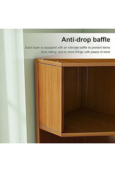 KEKE 4 Tier Corner Bookshelf Bookcase Display for Living Room Home and Office