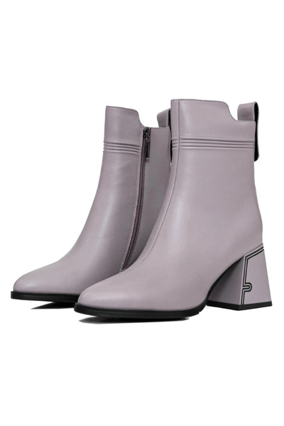 Jose Simon Γυναικεία μποτάκια με χοντρό τακούνι K107-55-B81B Γκρι