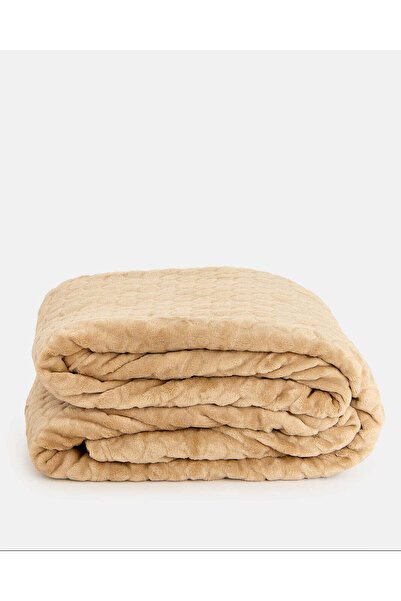 REDTAG Beige Jacquard Blanket (Single Size)