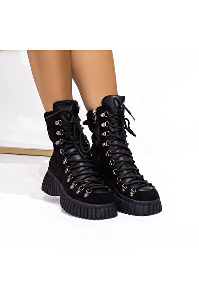 mei Γυναικείες Μπότες Πλατφόρμας 3AL53 Μαύρες