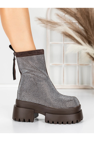 mei Γυναικείες Μπότες Πλατφόρμας 5SJN23 Καφέ