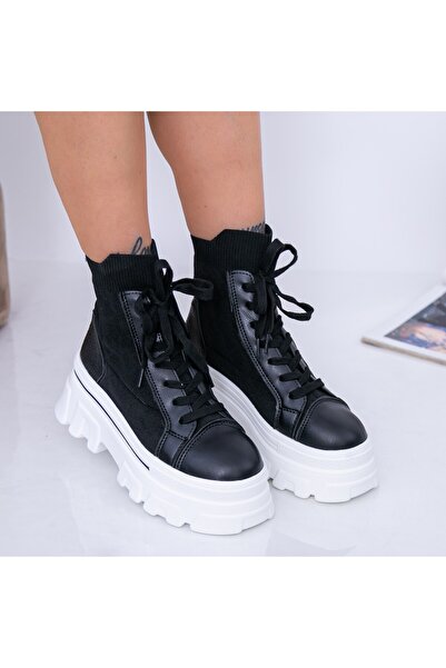 mei Women's Summer Boots WL179 Black-White