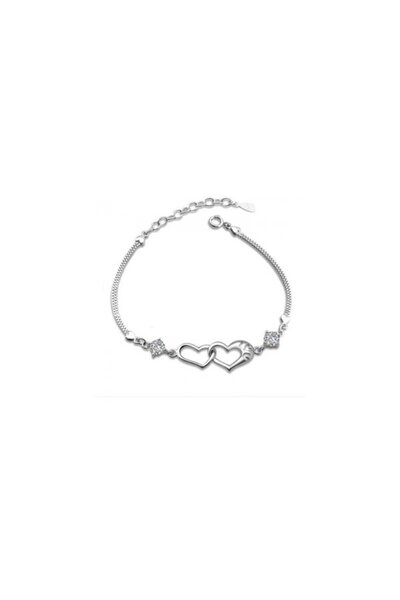OEM Brățară Eternity cu Inimă Dublă – Strălucirea Iubirii, placată cu Argint S925