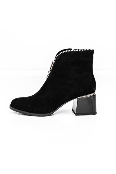 Jose Simon Γυναικεία μποτάκια με χοντρό τακούνι KD18-30A Μαύρα