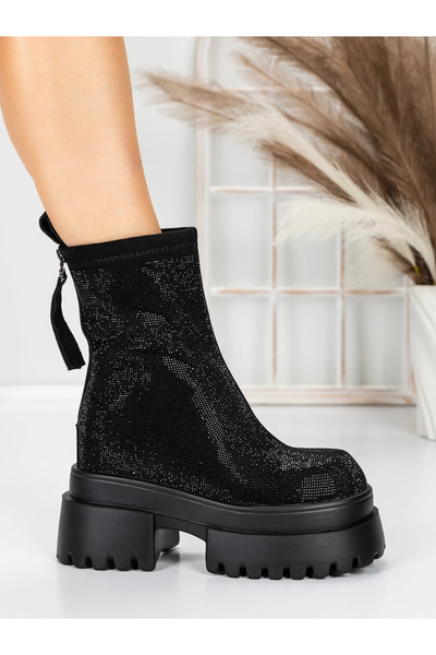 mei Γυναικείες Μπότες Πλατφόρμας 5SJN23 Μαύρες