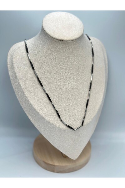 MyladyAccessoriess قلادة رجالية بسلسلة سوداء (فولاذ)