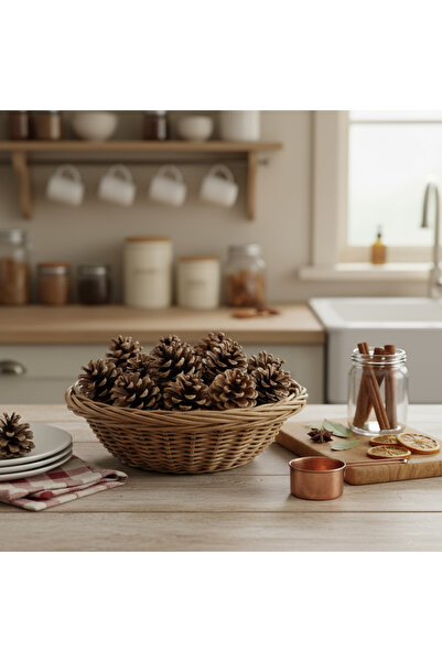 Rembox 12 adet Doğal Çam Kozalağı Dekoratif Mozaik – Koku ve Masa Süsleme İçi...