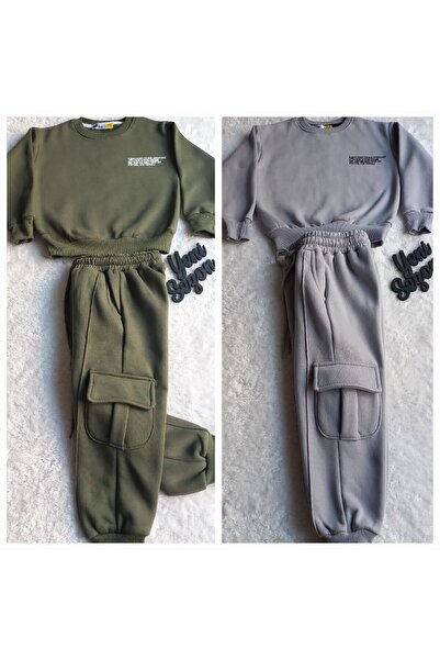 Wikibom Boy's Bellows Pocket Fleece-Lined Two-Piece Suit