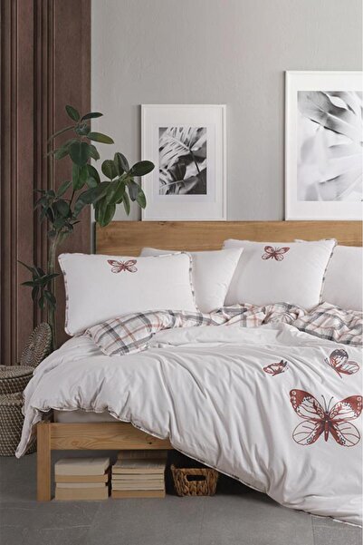 Çeyiz Diyarı طقم غطاء لحاف مزدوج من القطن بنسبة 100% مكون من 6 قطع من بابيليون