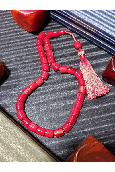 Anemore Collection سبحة كهرمان سايما باللون الأحمر