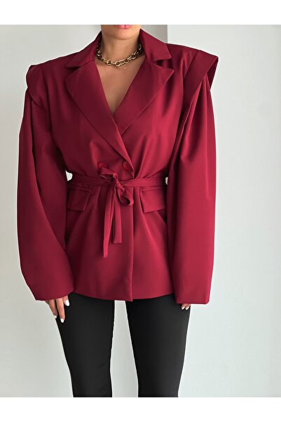 Elia Swimwear Women's Oversized Jacket With Burgundy Corduroy Meteora