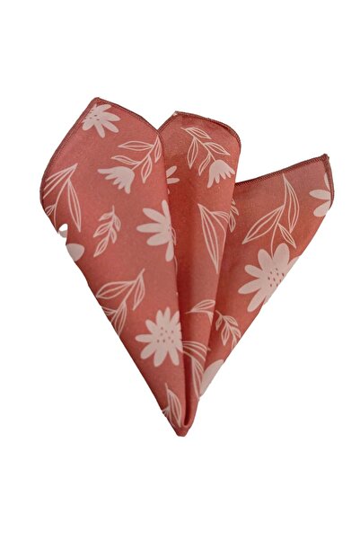 Exve Exclusive Yavruağazı Flower Printed 100% Cotton Organic Certified Extra Sewn Pocket Collar Handkerchief in the Middle