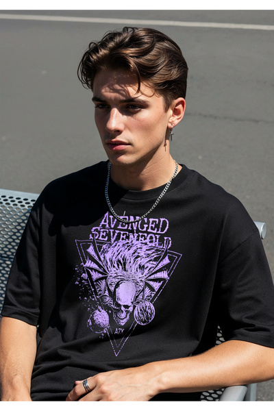 Freak Tshirt Black Color Avenged Sevenfold (A7X) Printed Unisex Oversized Cut Tee Shirt