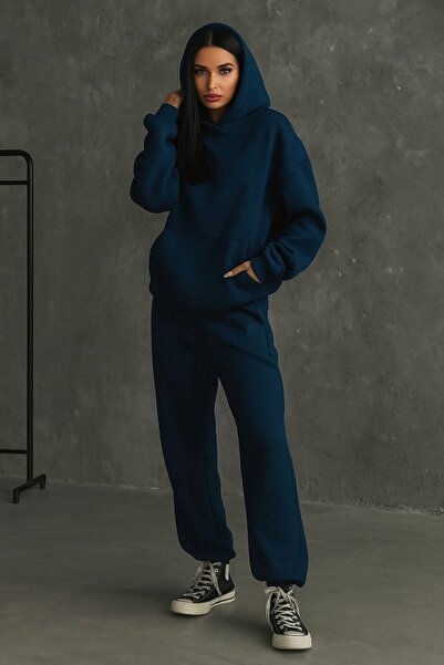 NUDEQUEEN Fleece-Lined 3 Thread Thick Bottom-Top Suit B4016