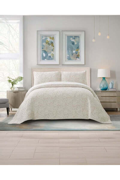 REDTAG Ivory Jacquard Bedspread (Single Size)