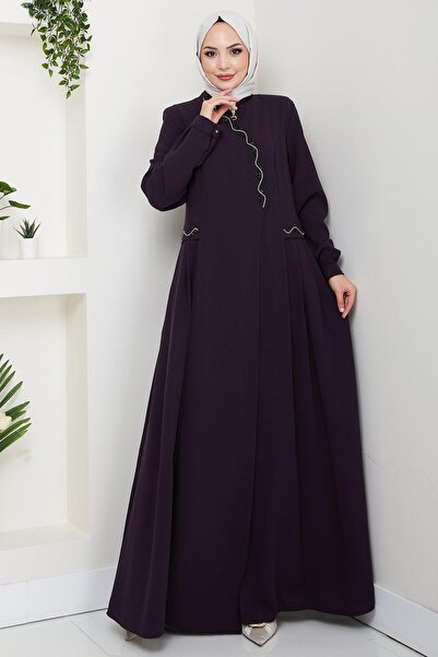 hafsamina بروش كبير الحجم من فيراس بلون البرقوق HM2843