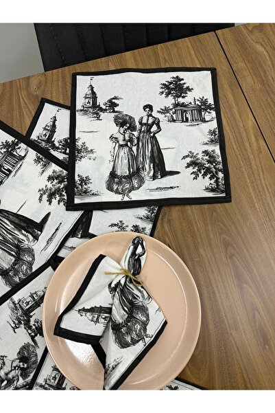 Elvya Toile De Jouy Paris American Service Set of 6 |   35X45 cm |   100% Cotton Digital Printed |   Classic France