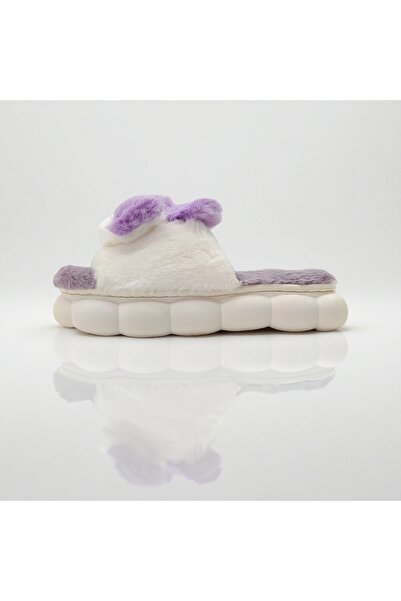OEM Women's open-toe slippers, fluffy and warm, cheerful Bunny pattern, P2079