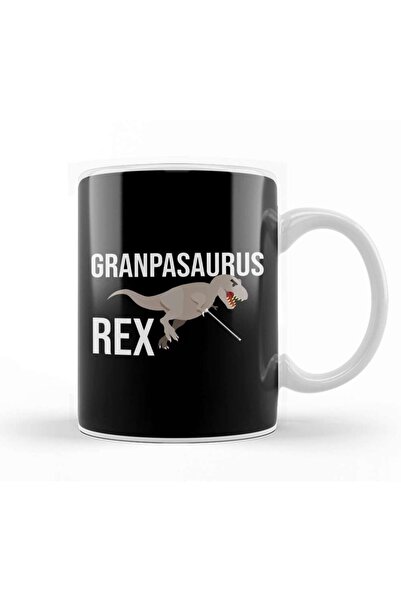 Generic Brand كوب بورسلين على شكل ديناصور مضحك من Grandpasaurus Rex T Rex