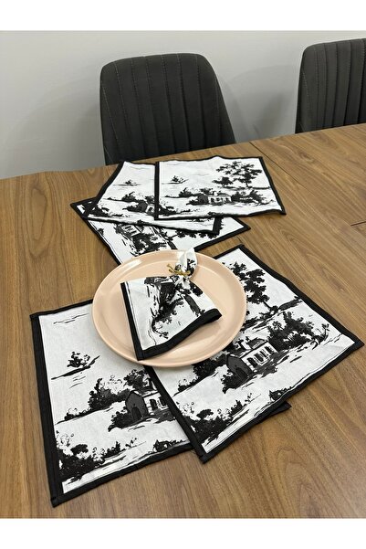 Elvya Toile De Jouy Monet American Service Set of 6 |   35X45 cm |   100% Cotton Digital Printed |   Country Style