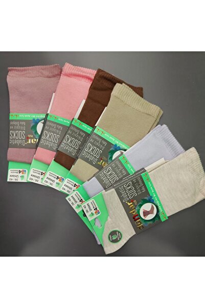 Dündar PLUS 6999 UNİSEX BAMBU DİYABETİK DİKİŞSİZ 4 MEVSİM ÇORAP 12 ADET