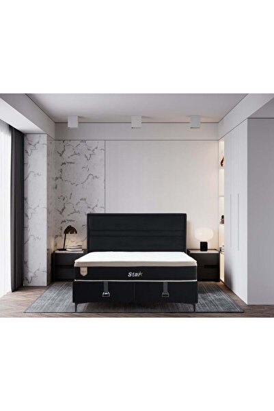 Minar Star Baza Başlık Yatak Seti Siyah Ayak - Anka19 150x200