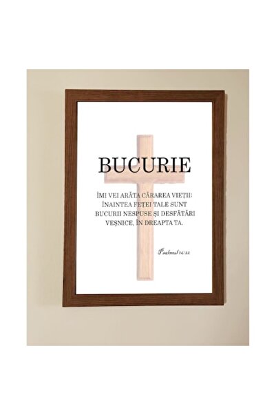 OEM Tablou Mesaj Crestin Psalmul 16:22 45cm x 35cm Stejar