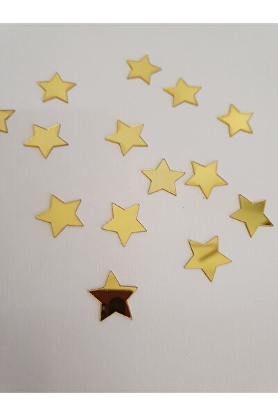 BL Baby Lüks Altın aynalı pleksi bebek ve ev kapı süsü süsleme paketi yıldız 25 parça