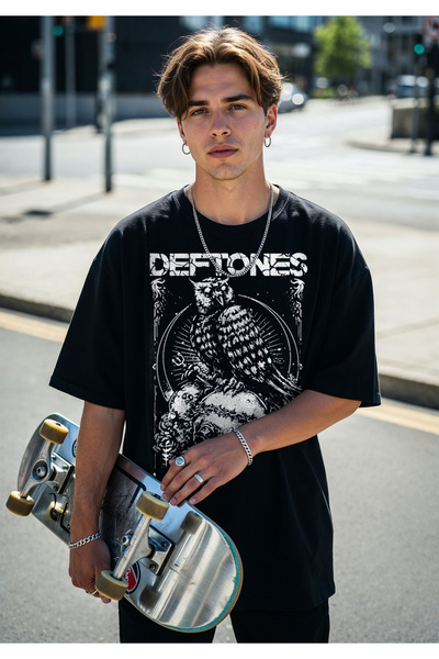 Freak Tshirt Black Color Deftones Printed Unisex Oversized Cut T-Shirt