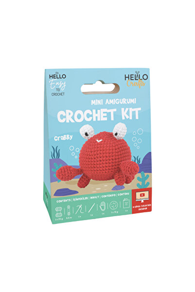 Hello Mini Amigurumi Crochet Kit Crabby Hcx105