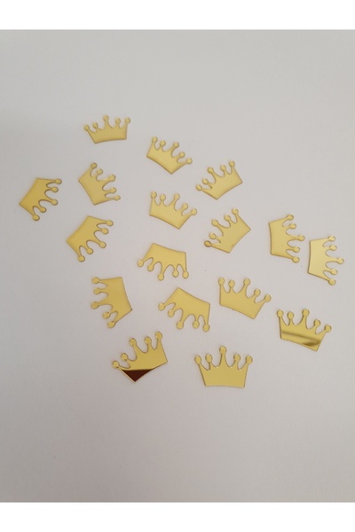 BL Baby Lüks Altın aynalı pleksi bebek ve ev kapı süsü süsleme paketi taç 50 parça