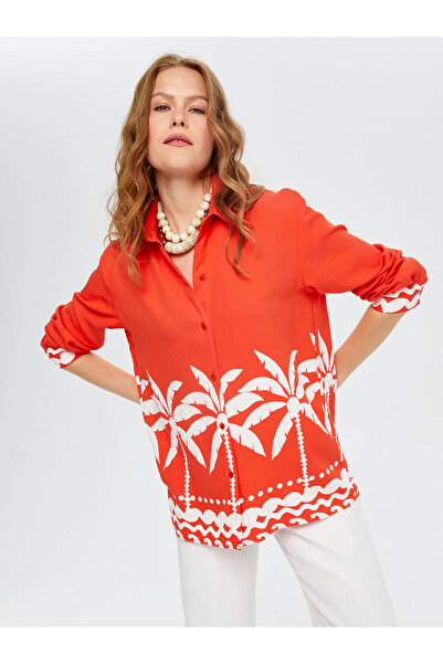 Faik Sönmez Γυναικεία φούστα Resort με μονόχρωμο μοτίβο παλάμης