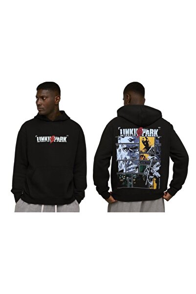 sensobel سويت شيرت رجالي أسود بغطاء للرأس من لينكين بارك