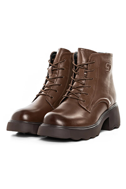 advancer Γυναικείες μπότες από γνήσιο δέρμα 5008 Καφέ