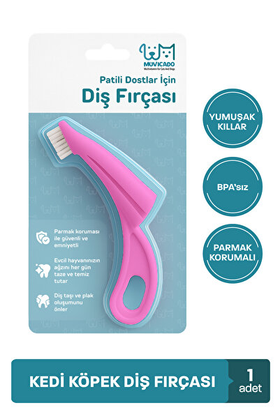 muvicado Kedi Diş Fırçası Köpek Diş Fırçası Yumuşak Silikon Parmağa Geçen Diş Fırçası