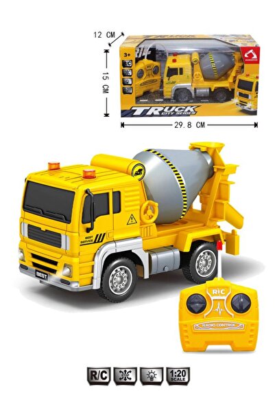 Tıfıl Toys Pilli Işıklı Sesli 1:20 Ölçek Kumandalı Eğitici Çocuk Oyuncak RC Çimento Kamyonu