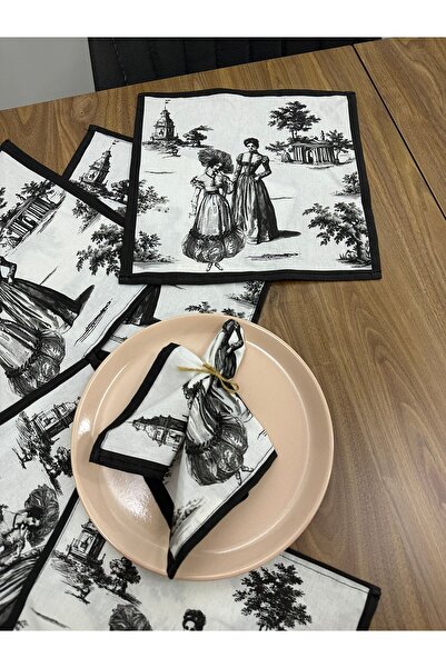 Elvya Toile De Jouy Paris American Service Set of 6 |   35X45 cm |   100% Cotton Digital Printed |   Classic France