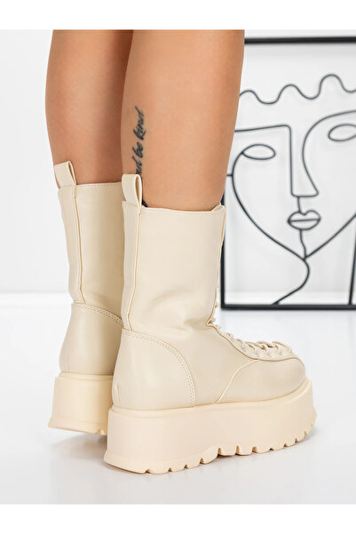 mei Ghete Dama cu Platforma 3AL77 Bej
