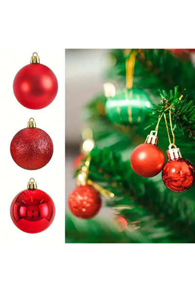 hediyeofisi Set of 12 3 cm Christmas Tree Balls – Glitter, Shiny and Matte Colored Christmas Ornaments | Gift Office”