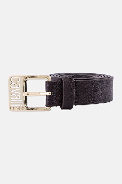Cavalli Class Women Brand Logo Leather Belt, Brown