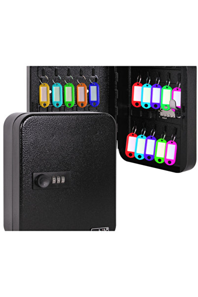 RUBIK خزانة آمنة تتسع لـ 20 مفتاحًا مع قفل مركب، خزنة مفاتيح مثبتة على الحائط...