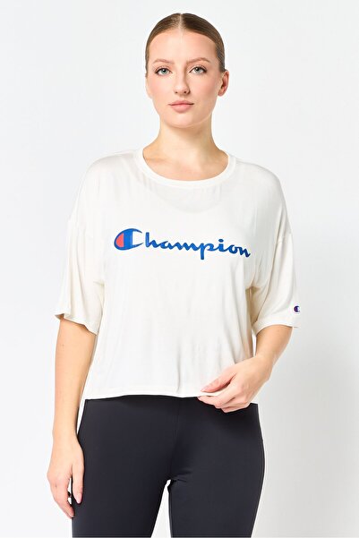 Champion Women Sportswear Fit Short Sleeve Outdoor Crop Top, White