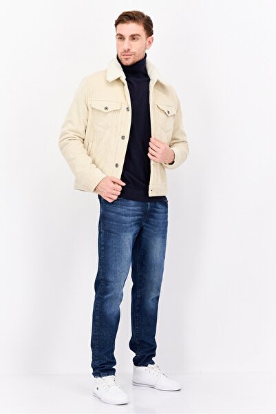 CELIO Men Corduroy Soft Shell Jacket, Beige